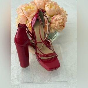 Elegant Red Strappy Heels